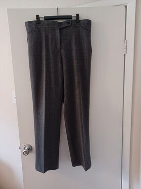 Ladies Gray & Purple Pinstripe Slacks (Size 14)